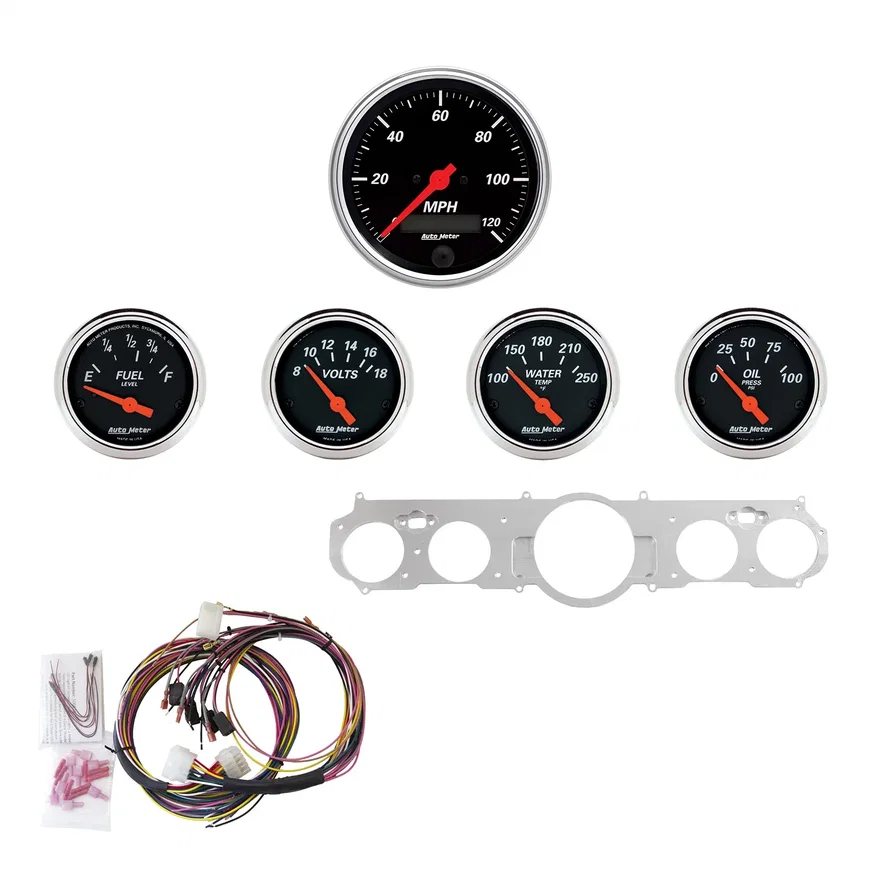 AutoMeter 7035-DB, DIRECT FIT DASH KIT; MUSTANG 65-66; MPH/FUEL/OILP/WTMP/BAT; DB