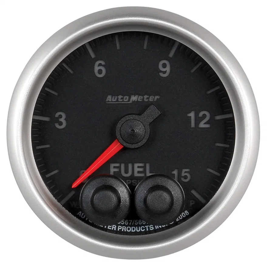 AutoMeter 5667-05702ANS, GAUGE; FUELP; 2 1/16in.; 15PSI; STEPPER MOTOR W/PEAK/WARN; ELITE; W/O SENSOR