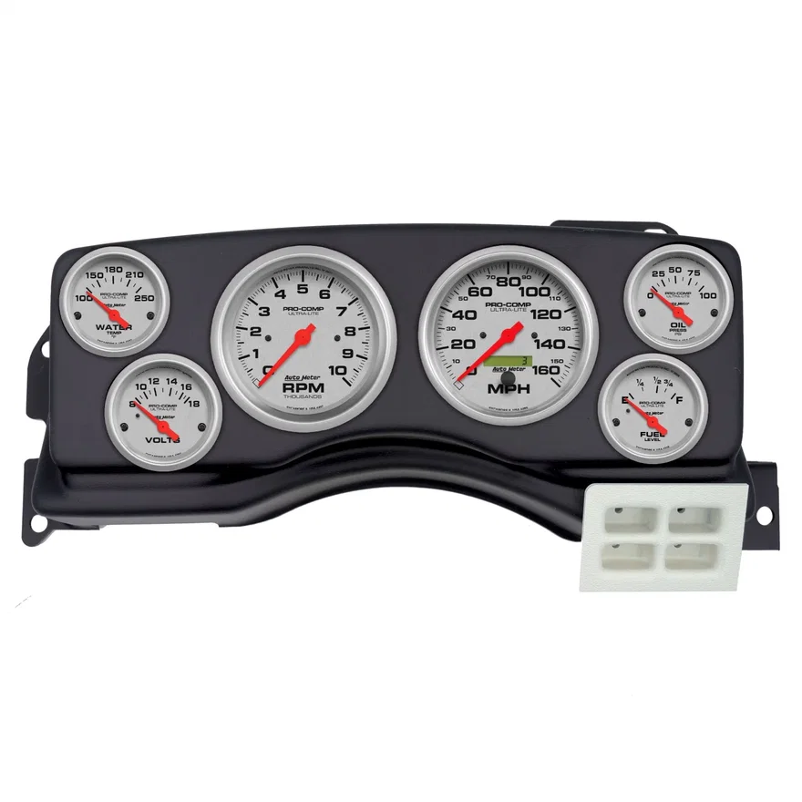 AutoMeter 2924-13, DIRECT FIT DASH KIT; (3 3/8in. X2; 2 1/16in. X4); FORD MUSTANG 87-89; ULTRA-LITE