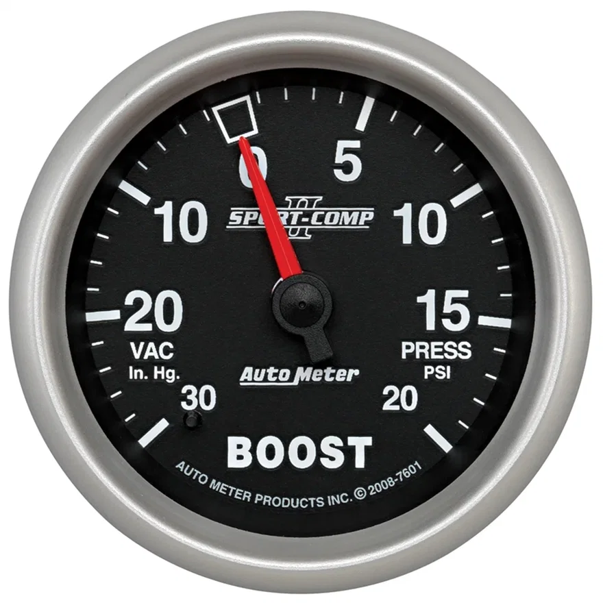 AutoMeter 7601, GAUGE; VAC/BOOST; 2 5/8in.; 30INHG-20PSI; MECHANICAL; SPORT-COMP II