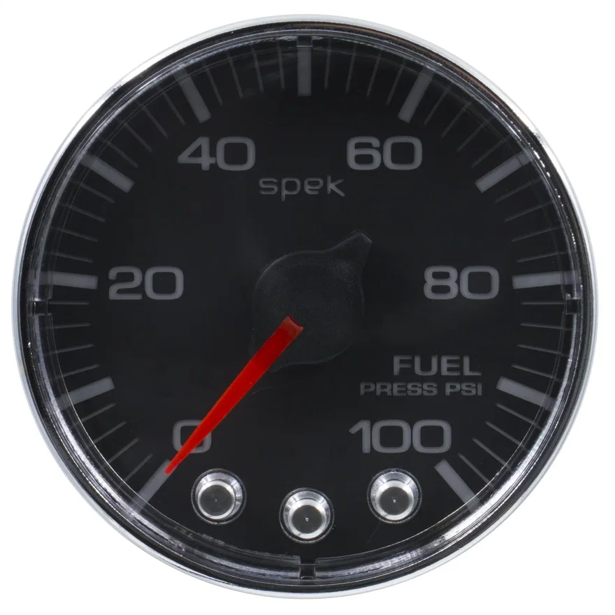 AutoMeter P314318, GAUGE; FUEL PRESS; 2 1/16in.; 100PSI; STEPPER MOTOR W/PEAK/WARN; BLK/CHRM; SPEK