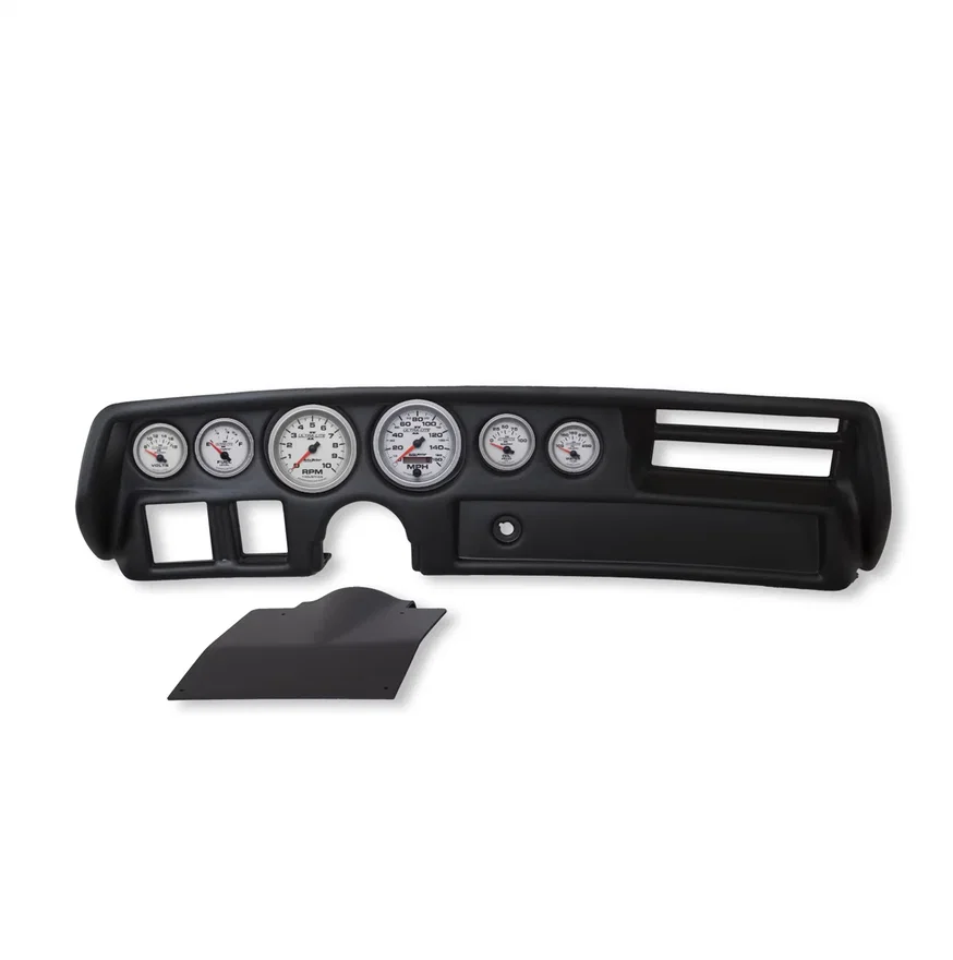 AutoMeter 2136-14, DIRECT FIT DASH KIT; CHEVELLE/ELCAMINO/MALIBU 70-72; RPM/MPH/FUEL/OILP/WTMP/VOLT