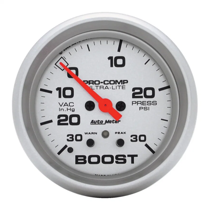 AutoMeter 4477, GAUGE; VAC/BOOST; 2 5/8in.; 30INHG-30PSI; STEPPER MOTOR W/PEAK/WARN; ULTRA-LITE