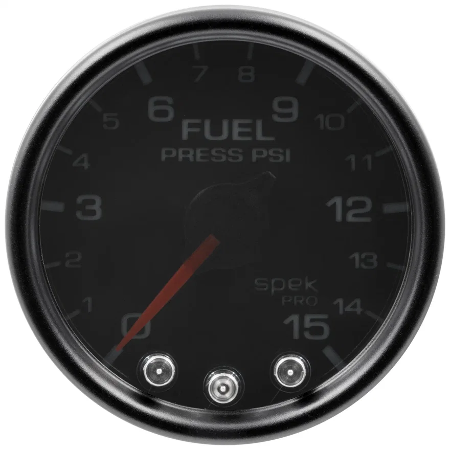 AutoMeter P31552, GAUGE; FUEL PRESS; 2 1/16in.; 15PSI; STEPPER MOTOR W/PK/WRN; BLK/SMOKE/BLK; SPEK