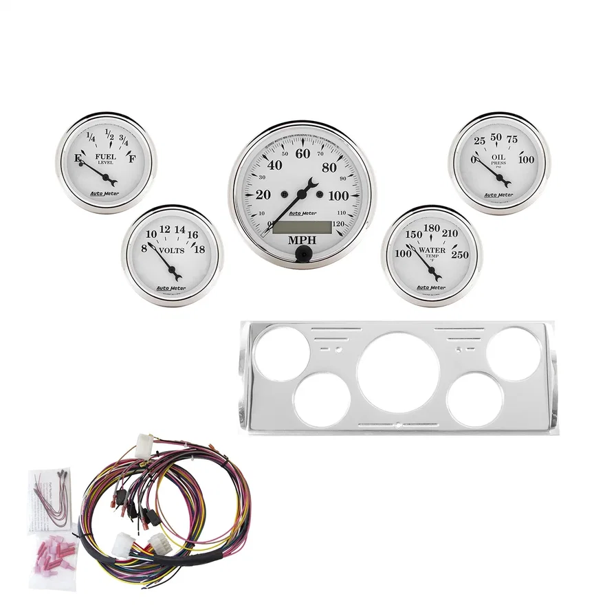 AutoMeter 7057-OTW, DIRECT FIT DASH KIT; CHEVY TRUCK 40-46; MPH/FUEL/OILP/WTMP/BAT; OTW