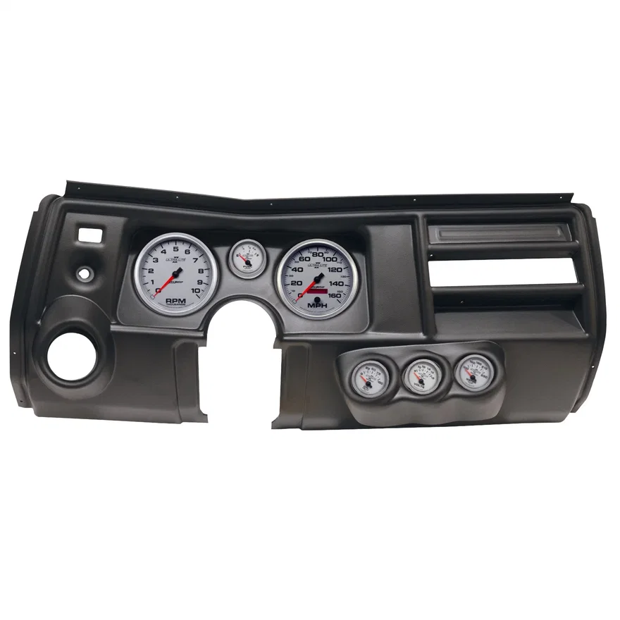 AutoMeter 2911-14, DIRECT FIT DASH KIT; (5in. X2; 2 1/16in. X4); CHEVY CHEVELLE VENT 69; ULTRA-LITE