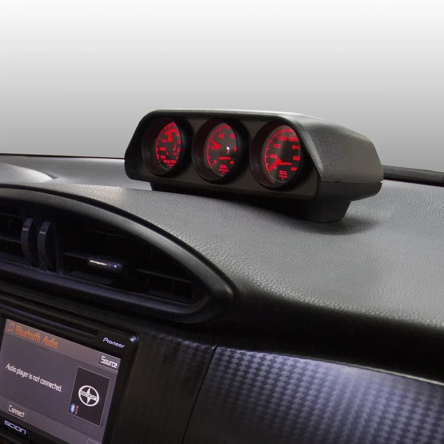GAUGE MOUNT; DIRECT FIT DASH TOP; TRIPLE; 2 1/16in. for 2013-2017 Scion FR-S and Subaru BRZ