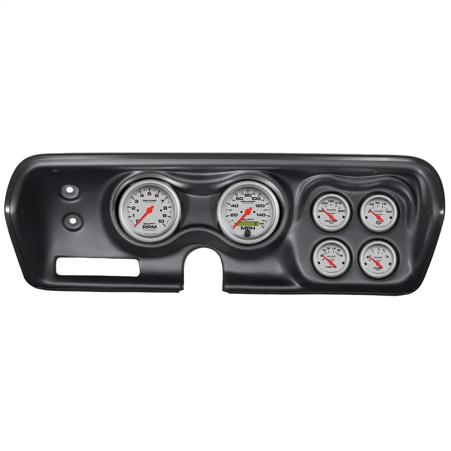 AutoMeter 7030-UL, DIRECT FIT DASH KIT; BBODY/CHRGR/GTX/RDRNR/SAT 71-74; RPM/MPH/FUEL/OILP/WTMP/BAT