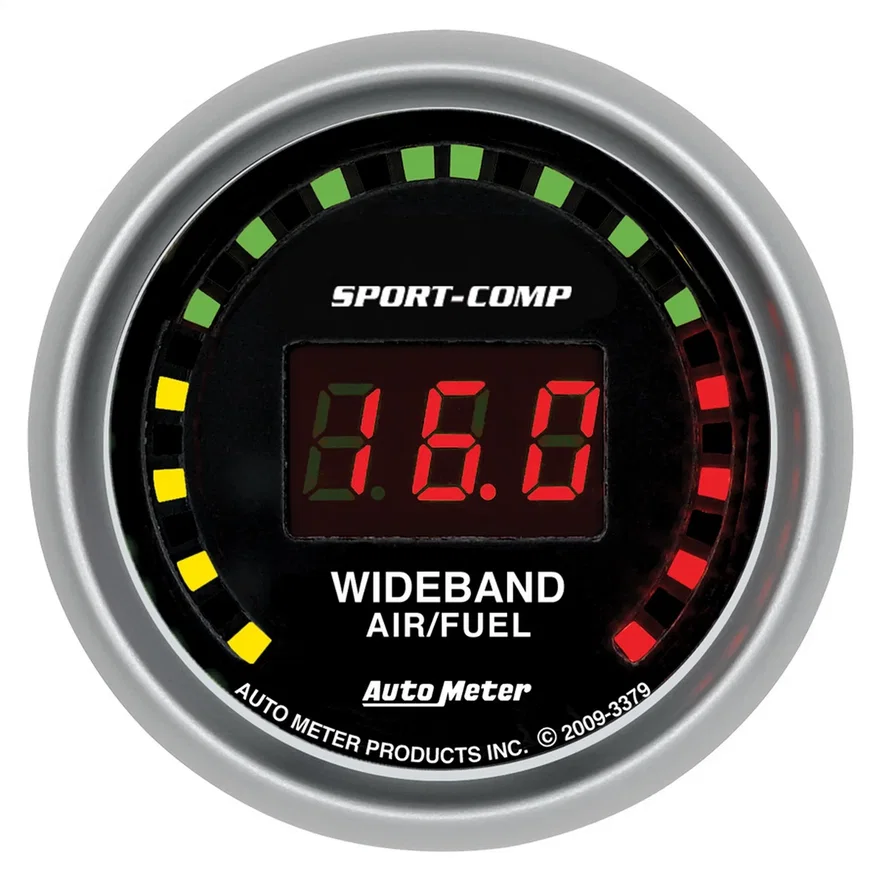 AutoMeter 3379, GAUGE; AIR/FUEL RATIO-WIDEBAND; STREET; 2 1/16in.; 10:1-17:1; DIGITAL; SPORT-COM