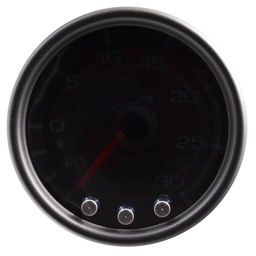 AutoMeter P30252, GAUGE; VAC/BOOST; 2 1/16in.; 30INHG-30PSI; STEPPER MTR W/PK/WRN; BK/SMK/BK; SPEK