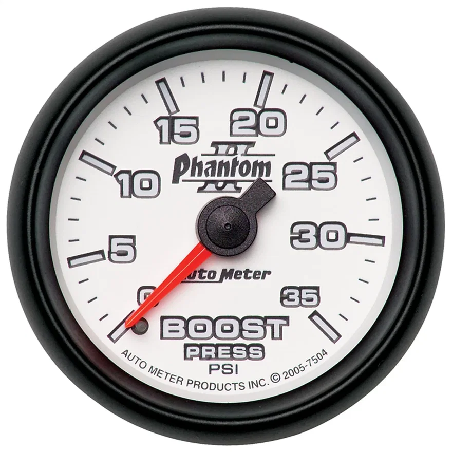 AutoMeter 7504, GAUGE; BOOST; 2 1/16in.; 35PSI; MECHANICAL; PHANTOM II