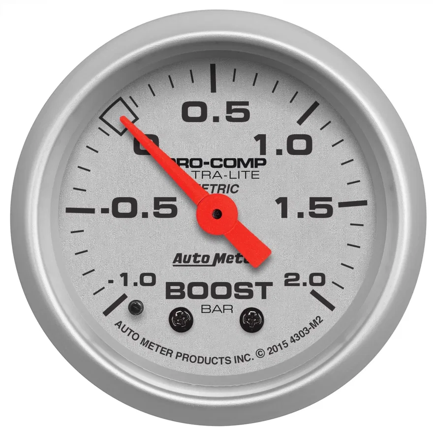 AutoMeter 4303-M2, GAUGE; VAC/BOOST; 2 1/16in.;-1-+2 BAR; MECHANICAL; ULTRA-LITE