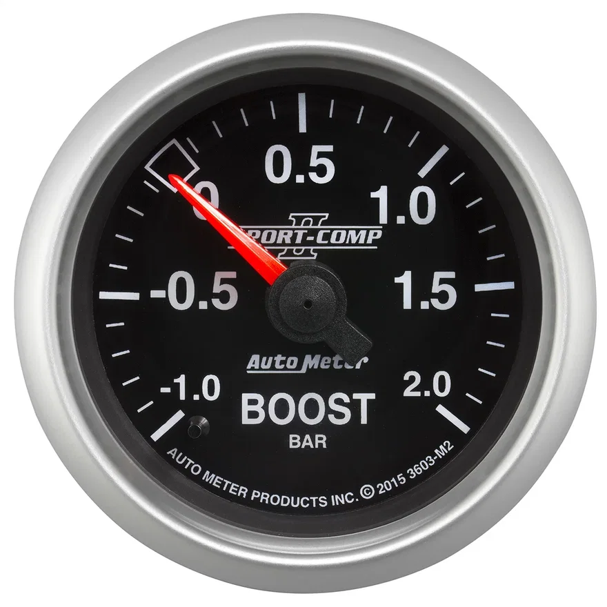 AutoMeter 3603-M2, GAUGE; VAC/BOOST; 2 1/16in.;-1-+2 BAR; MECHANICAL; SPORT-COMP II
