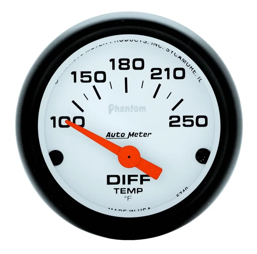 AutoMeter 5749, GAUGE; DIFFERENTIAL TEMP; 2 1/16in.; 100-250deg.F; ELECTRIC; PHANTOM