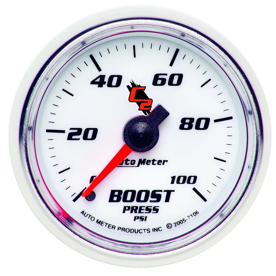 AutoMeter 7106, GAUGE; BOOST; 2 1/16in.; 100PSI; MECHANICAL; C2