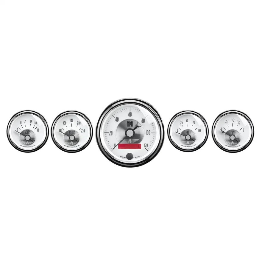 AutoMeter 2006, GAUGE KIT; 5 PC.; 3 3/8in./2 1/16in.; ELEC. SPEEDO W/LCD ODO; PRESTIGE PEARL