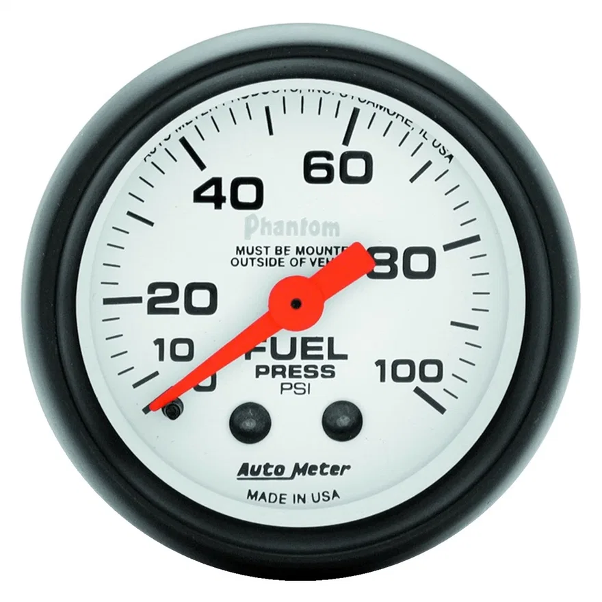 AutoMeter 5712, GAUGE; FUEL PRESSURE; 2 1/16in.; 100PSI; MECHANICAL; PHANTOM