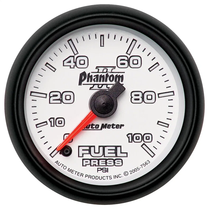 AutoMeter 7563, GAUGE; FUEL PRESSURE; 2 1/16in.; 100PSI; DIGITAL STEPPER MOTOR; PHANTOM II