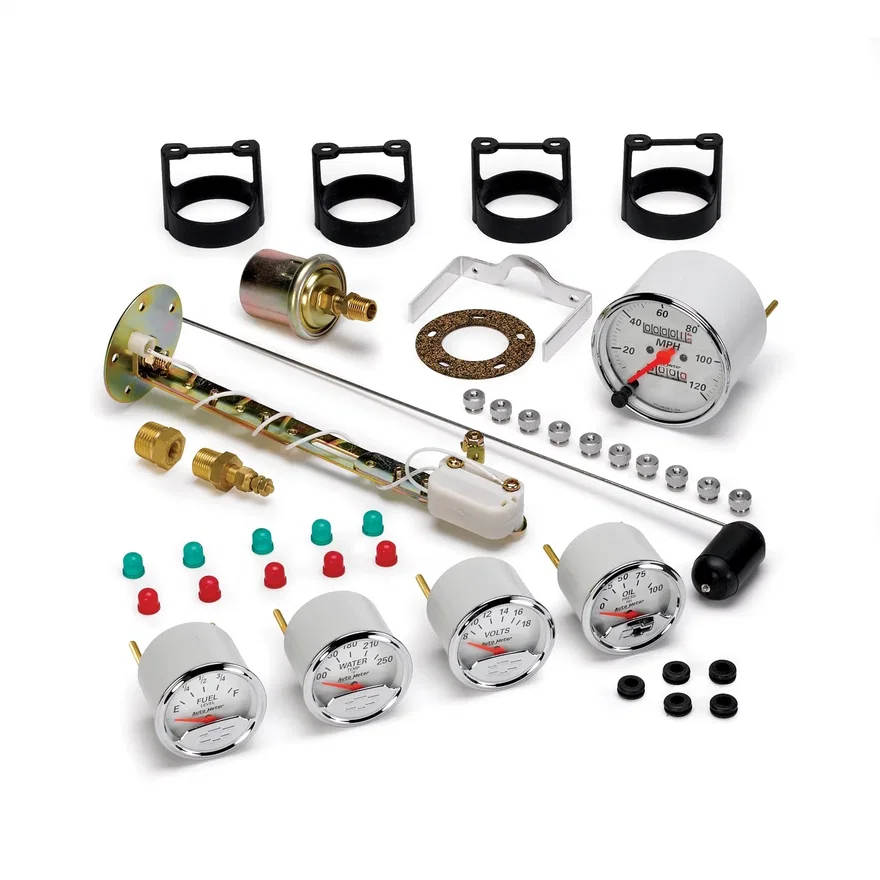 AutoMeter 1300-00408, GAUGE KIT; 5 PC.; 3 1/8in./2 1/16in.; MECH. SPEEDO.; CHEVROLET HERITAGE BOWTIE