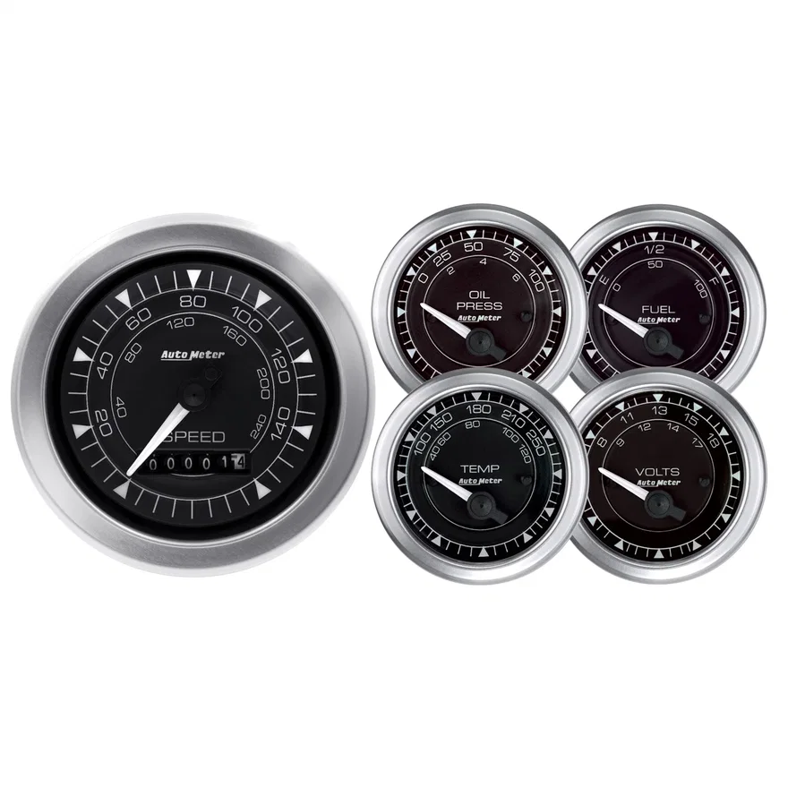 AutoMeter 8100, GAUGE KIT; 5 PC.; 3 3/8in./2 1/16in.; ELEC. SPEEDOMETER; CHRONO