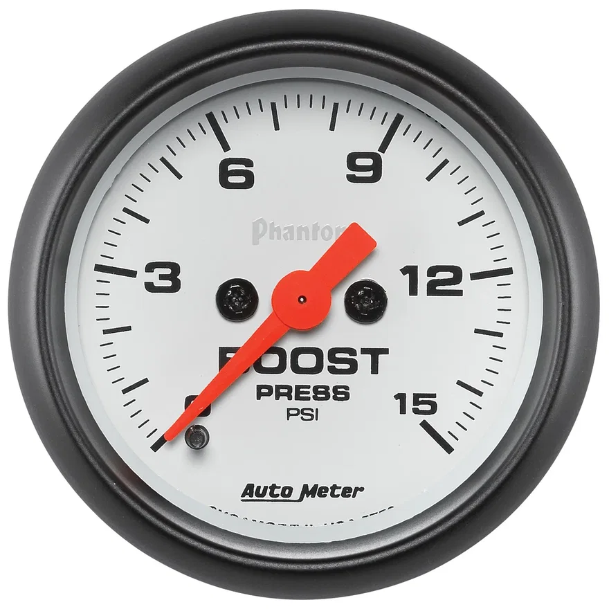 AutoMeter 5750, GAUGE; BOOST; 2 1/16in.; 15PSI; DIGITAL STEPPER MOTOR; PHANTOM