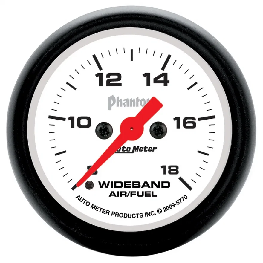AutoMeter 5770, GAUGE; AIR/FUEL RATIO-WIDEBAND; ANALOG; 2 1/16in.; 8:1-18:1; STEPPER MTR; PHANTO