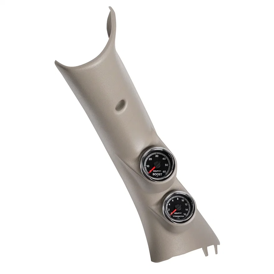 AutoMeter 7082, DIESEL GAUGE KIT; A-PILLAR; RAM 10-19; BOOST/EGT; 60PSI/2000deg.F; FACT. MATCH