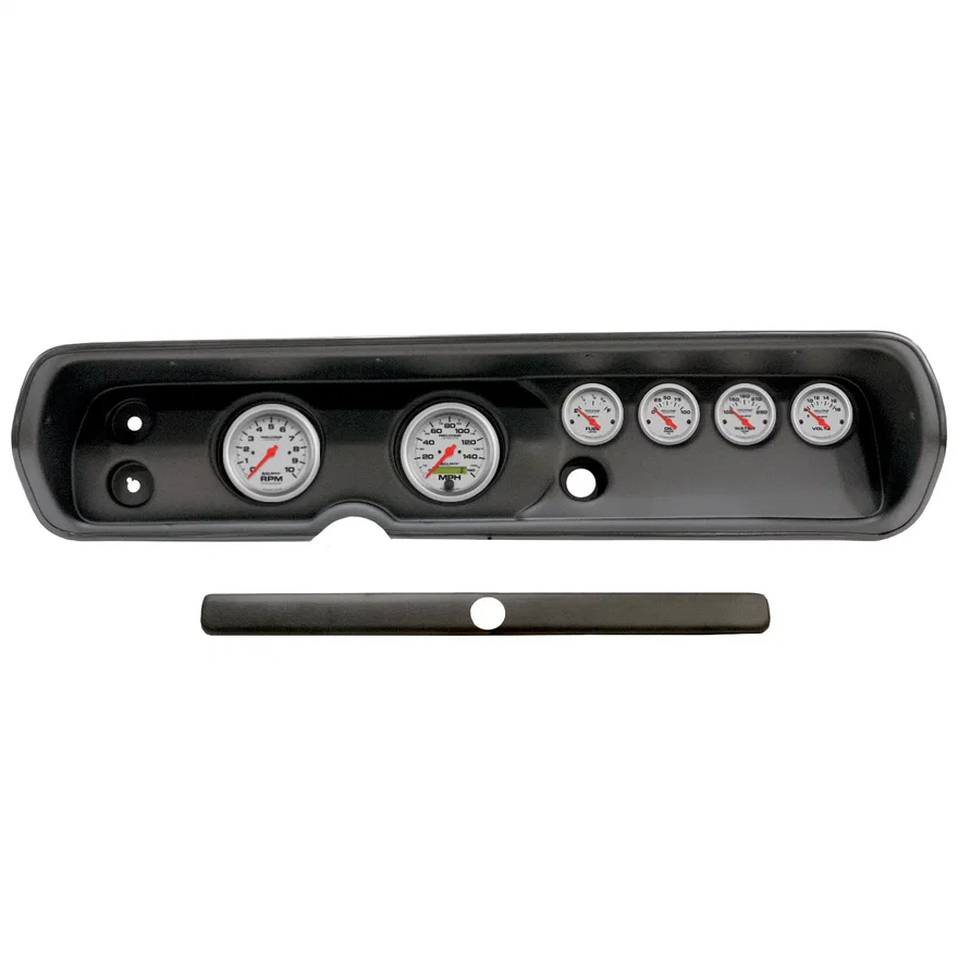 AutoMeter 2929-13, DIRECT FIT DASH KIT; (3 3/8in. X2; 2 1/16in. X4); CHEVY CHEVELLE 64-65; ULTRA-LI