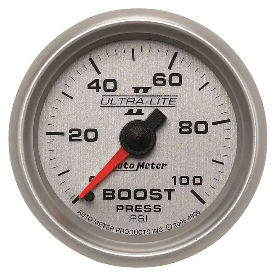 AutoMeter 4906, GAUGE; BOOST; 2 1/16in.; 100PSI; MECHANICAL; ULTRA-LITE II