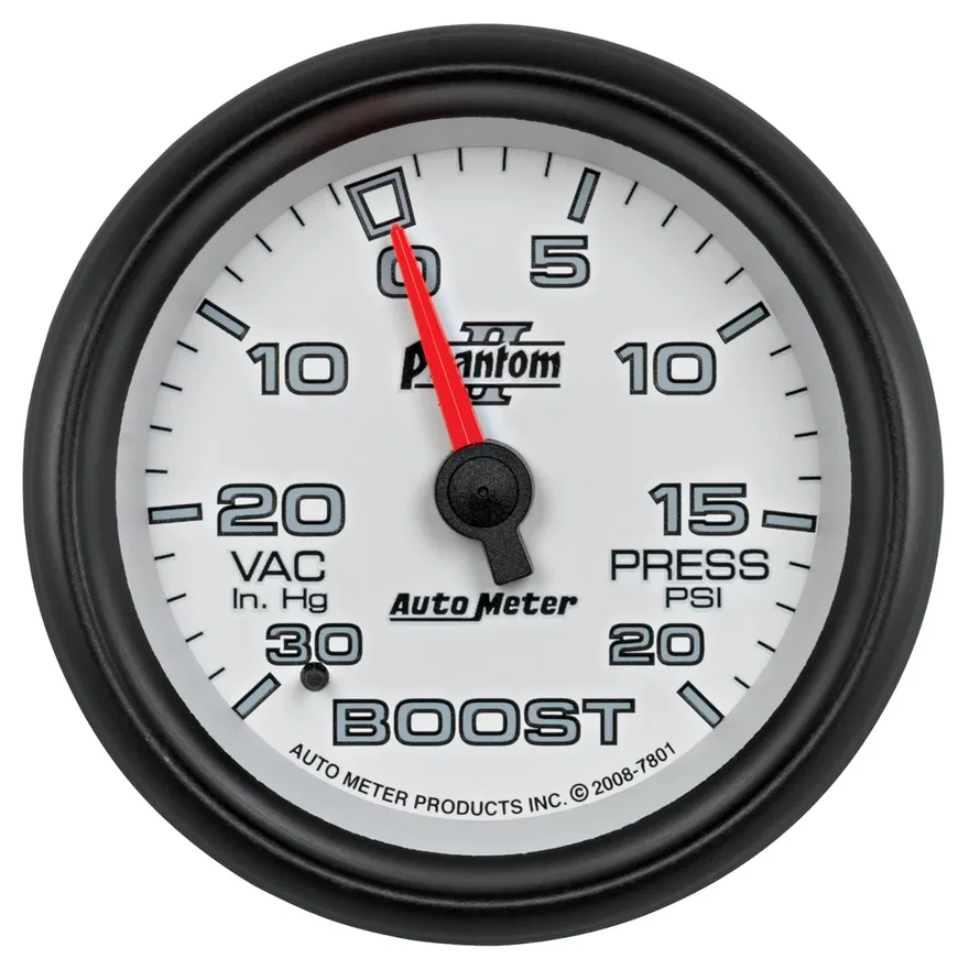 AutoMeter 7801, GAUGE; VAC/BOOST; 2 5/8in.; 30INHG-20PSI; MECHANICAL; PHANTOM II