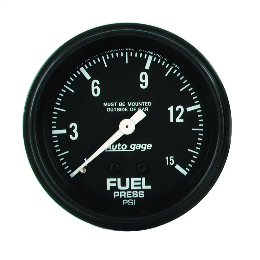 AutoMeter 2311, GAUGE; FUEL PRESSURE; 2 5/8in. 0-15PSI; MECHANICAL; BLACK; AUTOGAGE