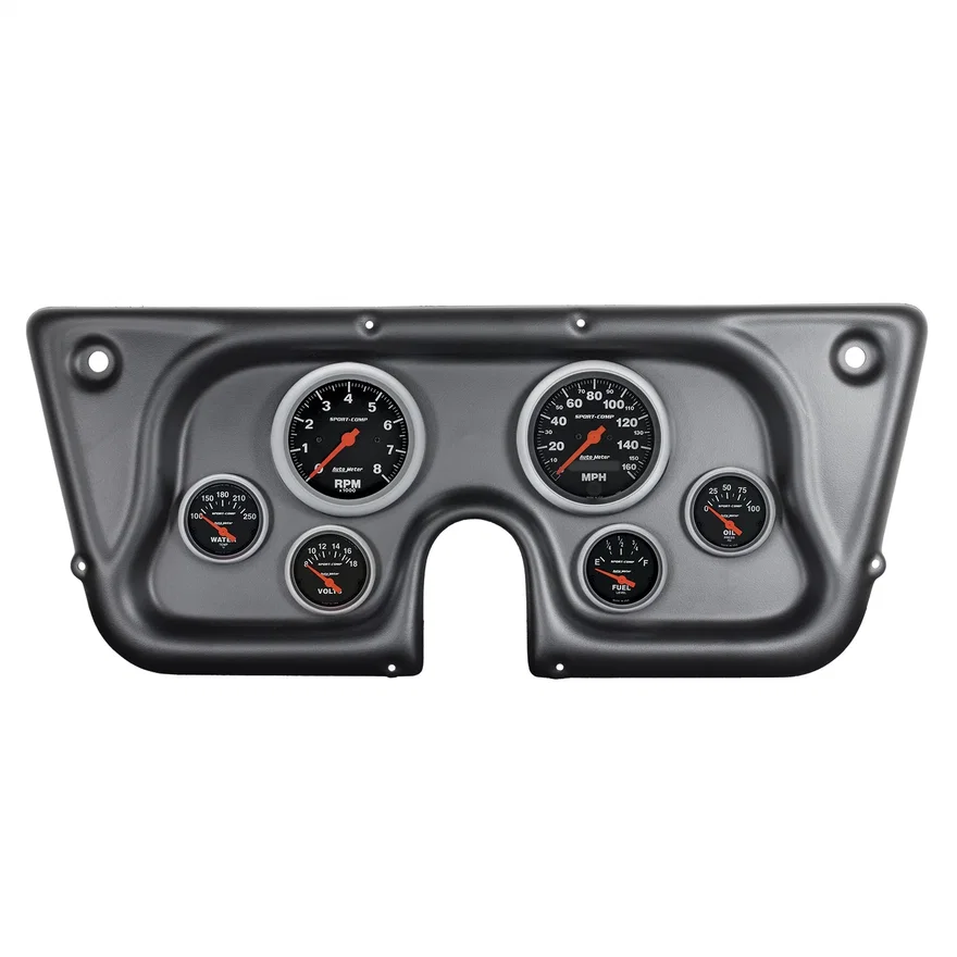 AutoMeter 7032-SC, DIRECT FIT DASH KIT; CHEVY TRUCK C/K/K5/SUBRBN 67-72; RPM/MPH/FUEL/OILP/WTMP/BAT