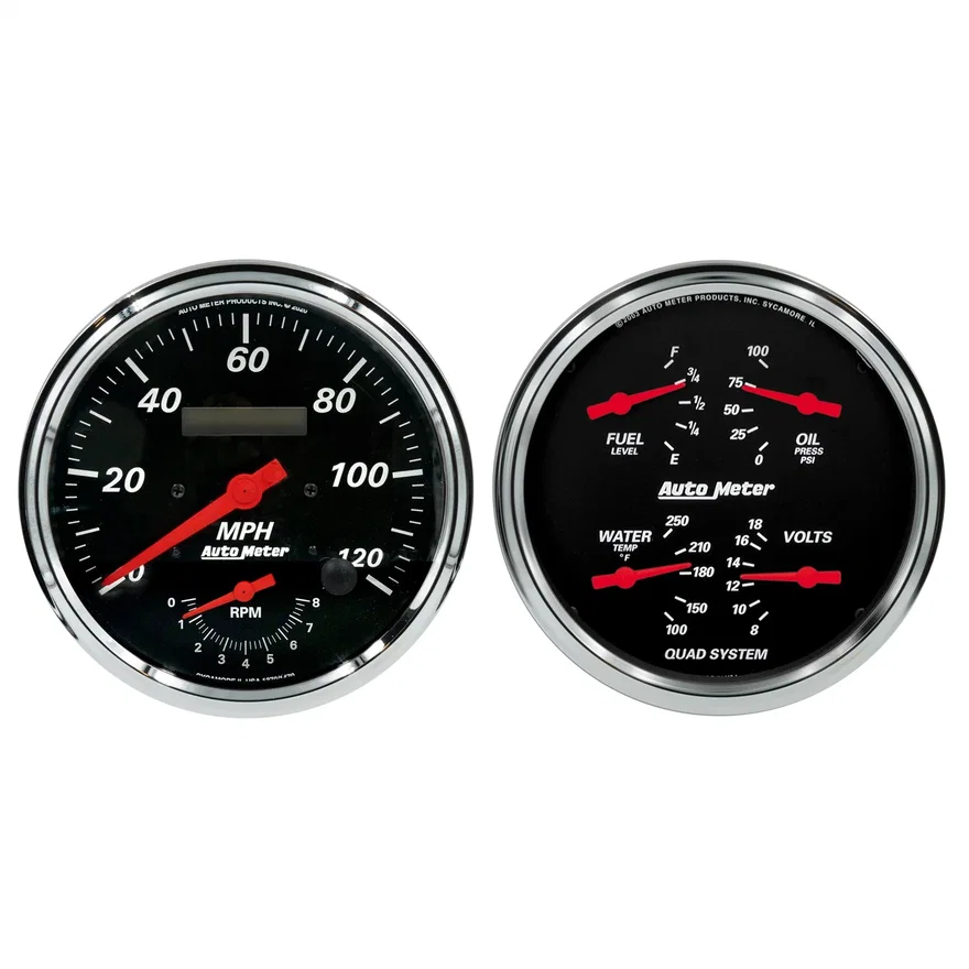 AutoMeter 1452, GAUGE KIT; 2 PC.; QUAD/TACH/SPEEDO; 5in.; DESIGNER BLACK