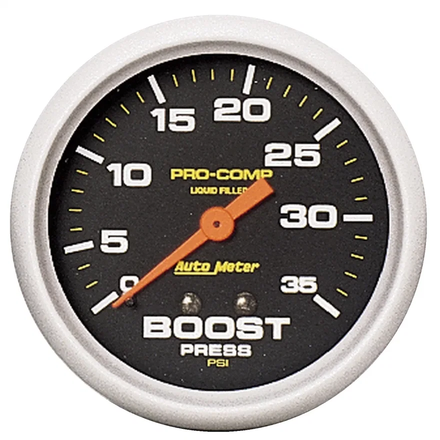 AutoMeter 5404, GAUGE; BOOST PRESS; 2 5/8in.; 35PSI; LIQUID FILLED MECH; PRO-COMP