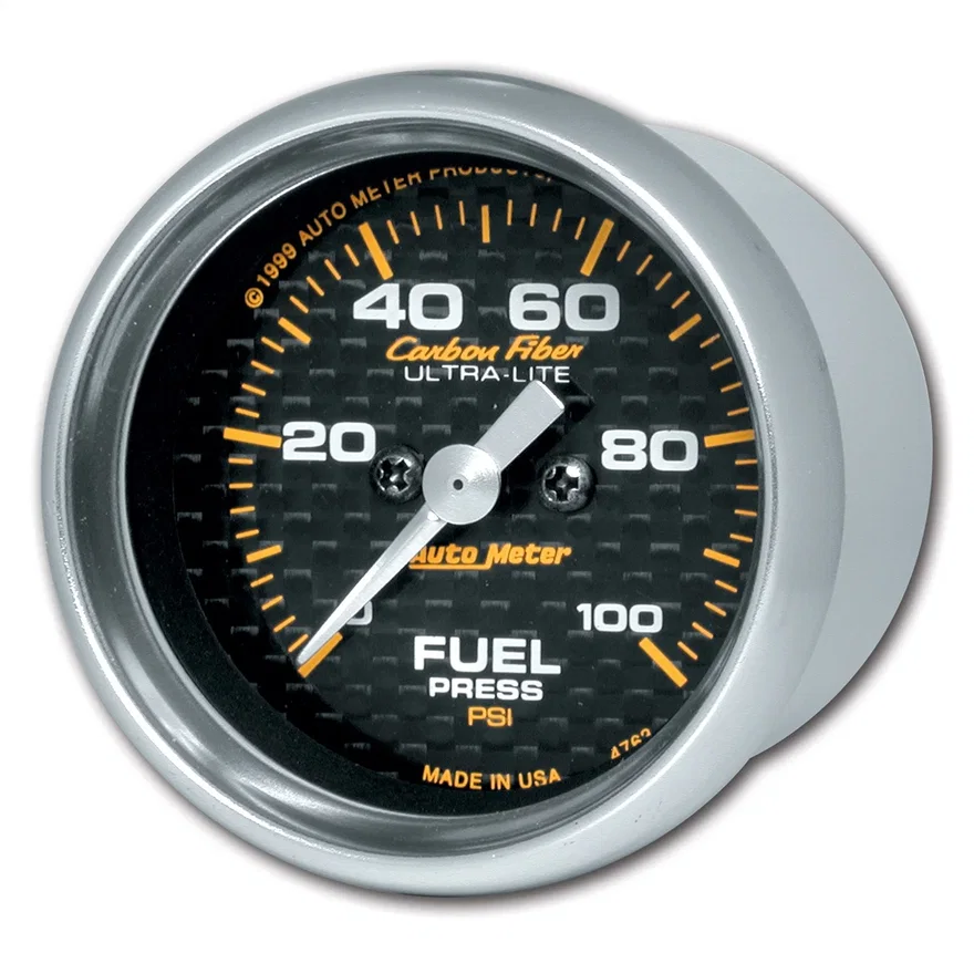 AutoMeter 4763, GAUGE; FUEL PRESSURE; 2 1/16in.; 100PSI; DIGITAL STEPPER MOTOR; CARBON FIBER