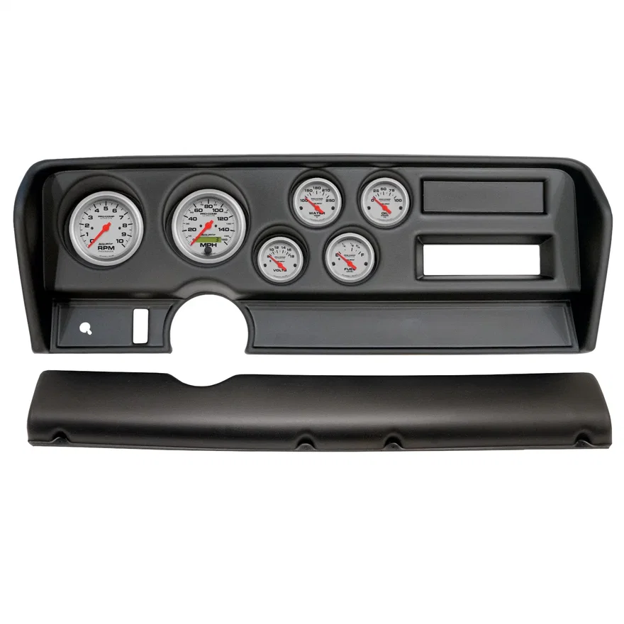 AutoMeter 2914-13, DIRECT FIT DASH KIT; (3 3/8in. X2; 2 1/16in. X4); PONTIAC GTO NO AC 70-72; ULTRA