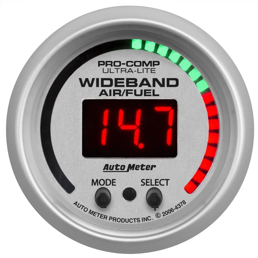 AutoMeter 4378, GAUGE; AIR/FUEL RATIO-PRO; 2 1/16in.; 10:1-20:1; DIGITAL W/PEAK/WRN; ULTRA-LITE