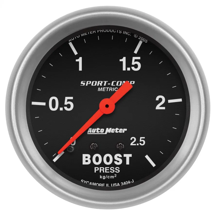AutoMeter 3404-J, GAUGE; BOOST; 2 5/8in.; 2.5KG/CM2; MECHANICAL; SPORT-COMP