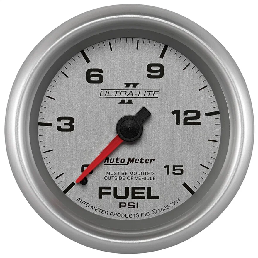 AutoMeter 7711, GAUGE; FUEL PRESSURE; 2 5/8in.; 15PSI; MECHANICAL; ULTRA-LITE II