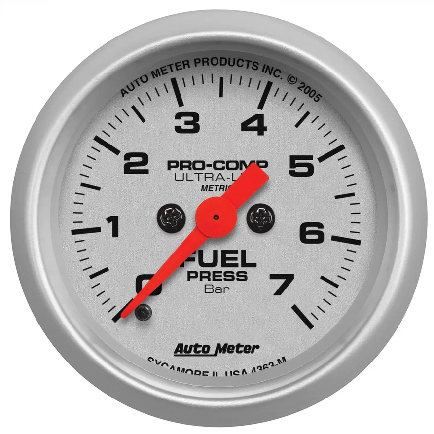 AutoMeter 4363-M, GAUGE; FUEL PRESSURE; 2 1/16in.; 7 BAR; ELECTRIC; ULTRA-LITE
