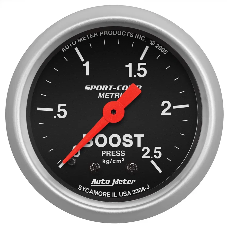 AutoMeter 3304-J, GAUGE; BOOST; 2 1/16in.; 2.5KG/CM2; MECHANICAL; SPORT-COMP