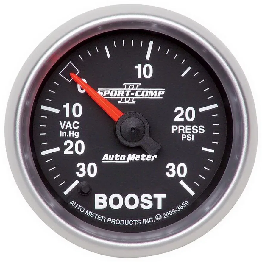 AutoMeter 3659, GAUGE; VAC/BOOST; 2 1/16in.; 30INHG-30PSI; DIGITAL STEPPER MOTOR; SPORT-COMP II