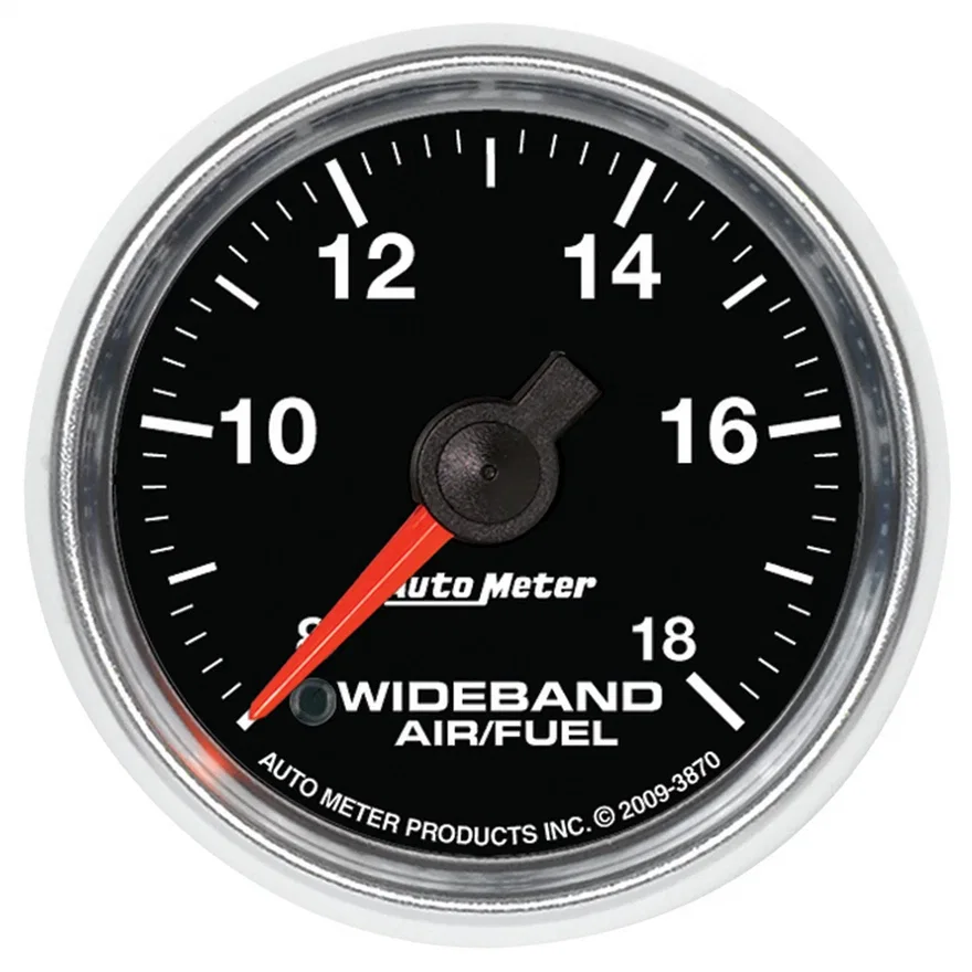 AutoMeter 3870, GAUGE; AIR/FUEL RATIO-WIDEBAND; ANALOG; 2 1/16in.; 8:1-18:1; STEPPER MOTOR; GS