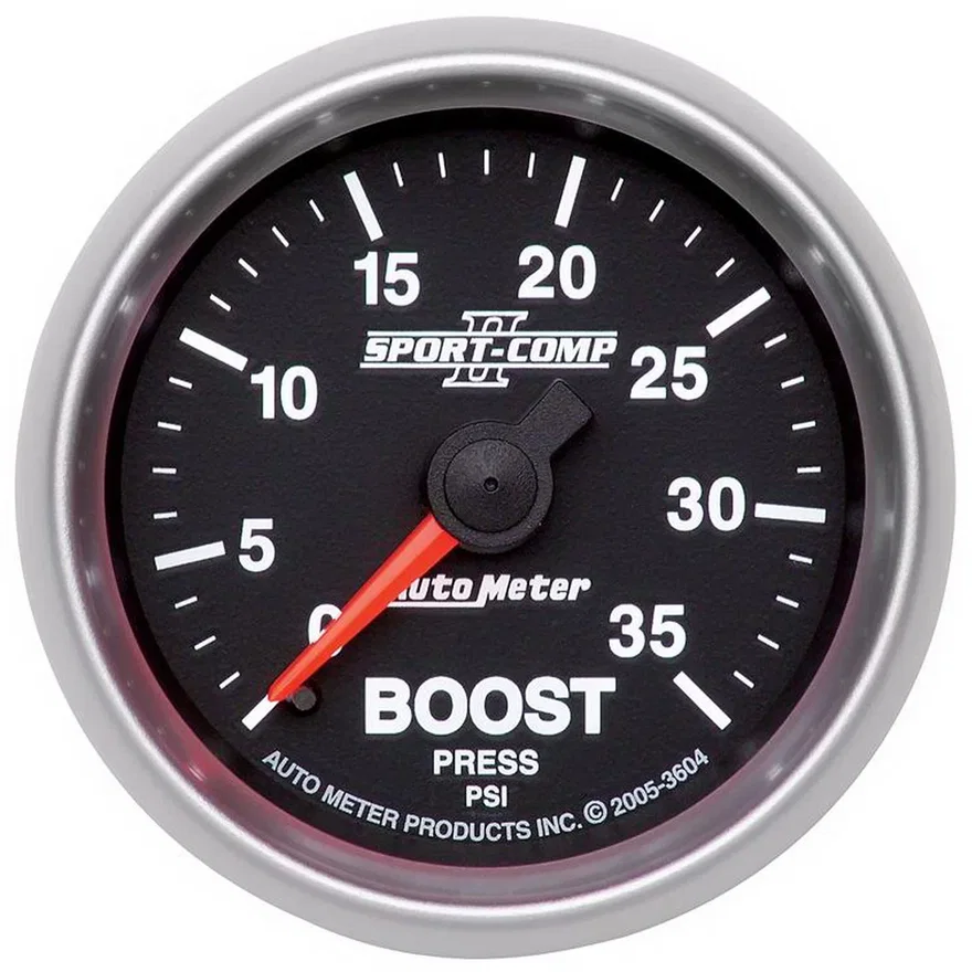 AutoMeter 3604, GAUGE; BOOST; 2 1/16in.; 35PSI; MECHANICAL; SPORT-COMP II