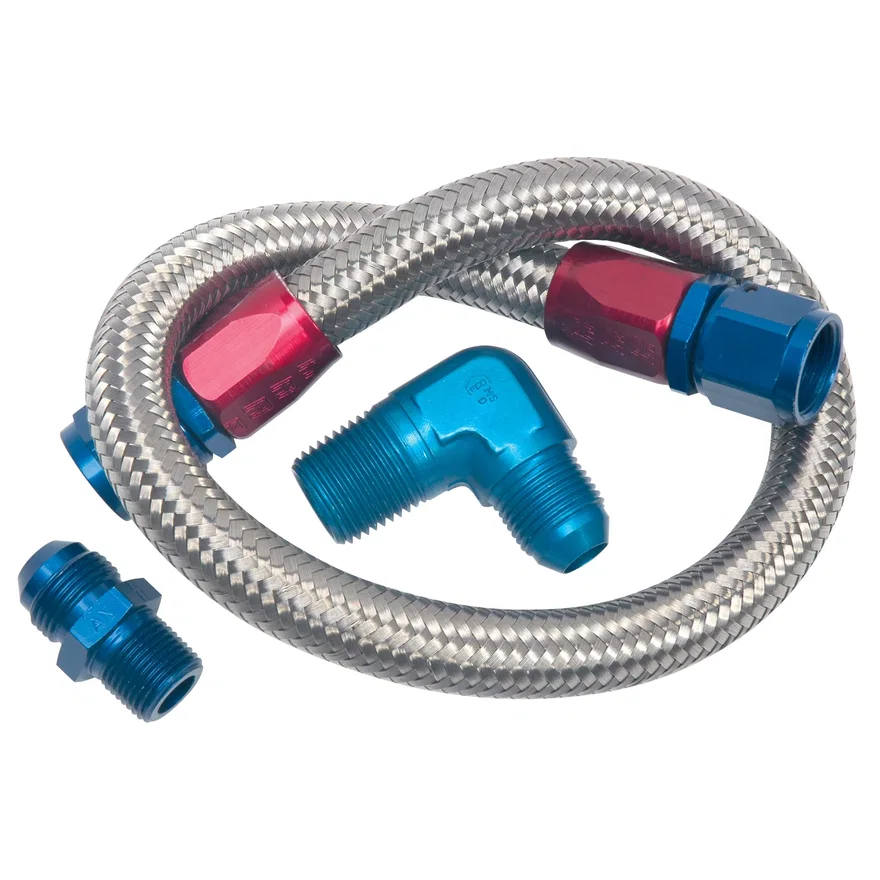 Edelbrock 8122, 22" Braided Fuel Line Kit
