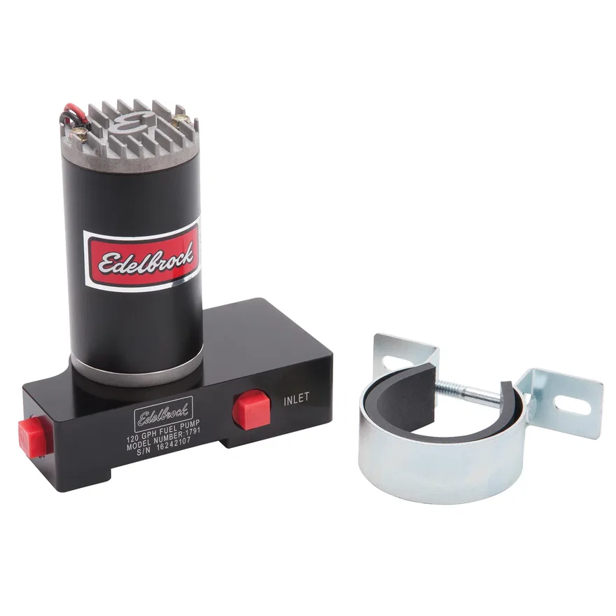 Edelbrock 1791, Quiet-Floâ„¢ In-Line Black Electric Fuel Pump - 120 GPH