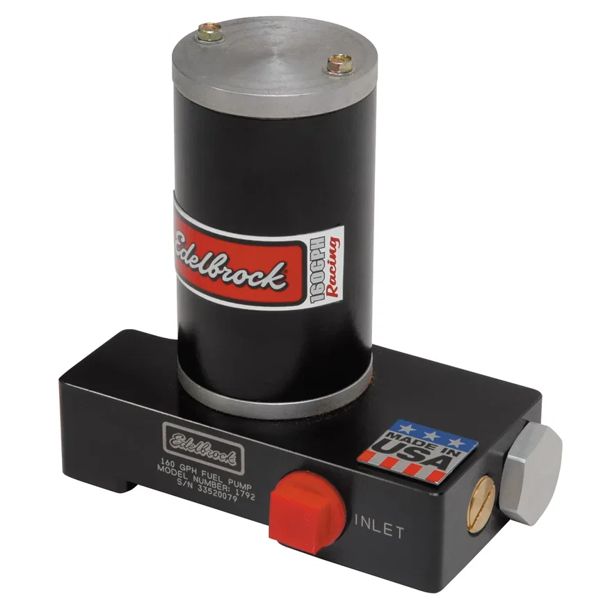 Edelbrock 1792, Quiet-Floâ„¢ In-Line Black Electric Fuel Pump - 160 GPH