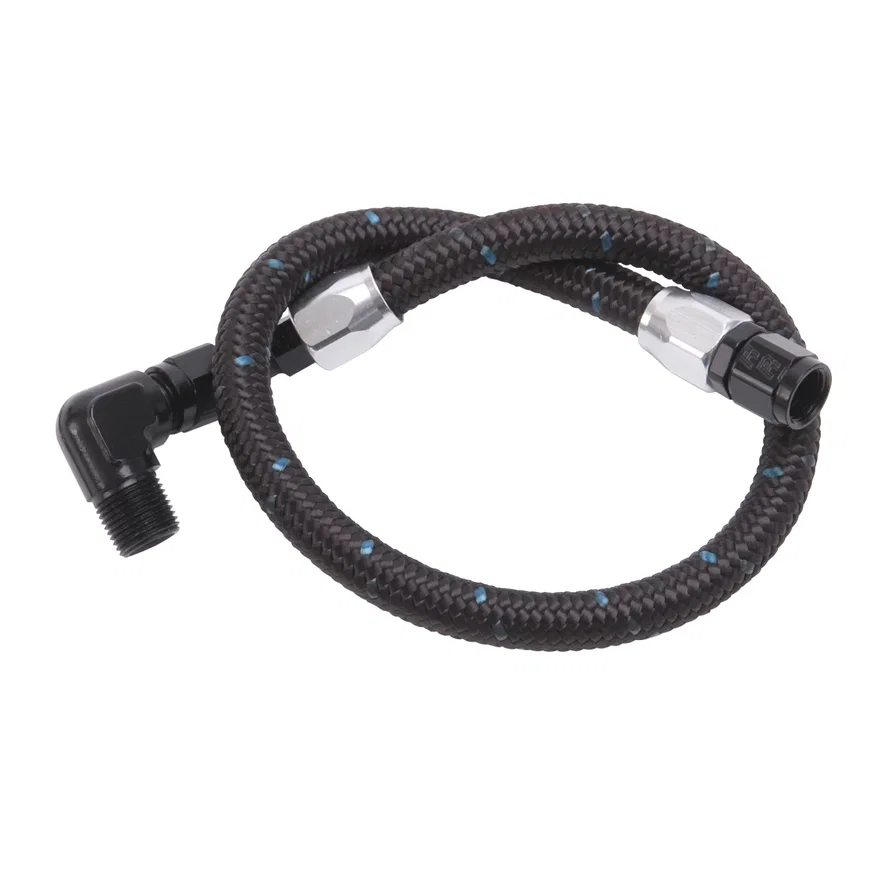 Edelbrock 81243, Black Braided Stainless Steel Fuel Hose Kit
