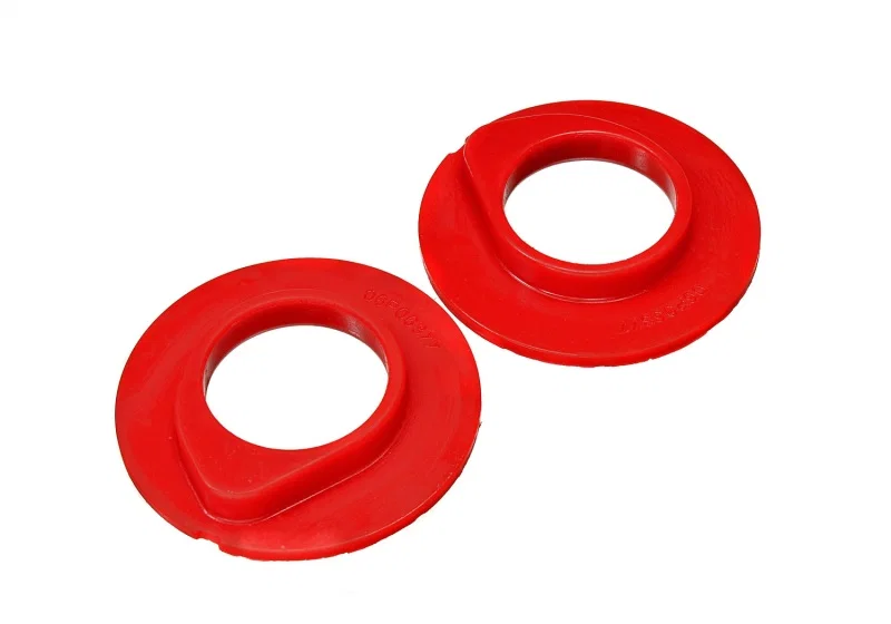 Energy Suspension 4.9108R, 90-96 Ford F-150/Ford Bronco Front Coil Spring Isolator Set - Red