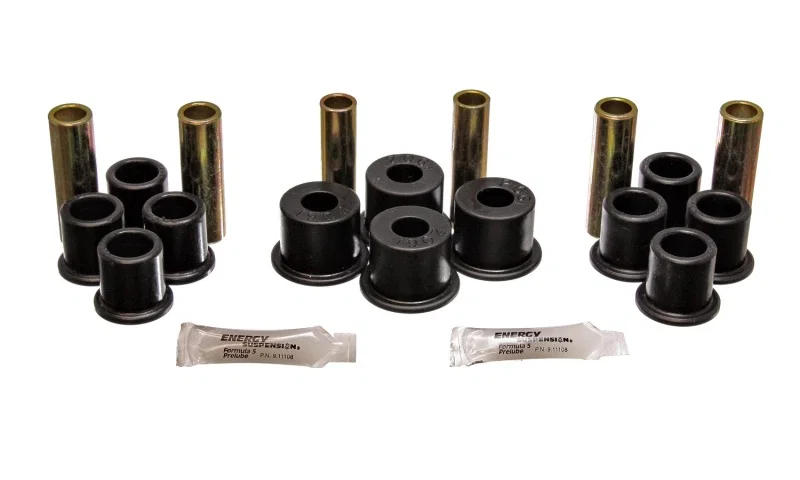 Energy Suspension 4.2122G, 8/81-96 Ford F100/F150 2WD Black Rear Leaf Spring Bushing Set